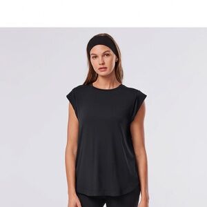 Tavi- New Black Cap Sleeve Muscle Tee